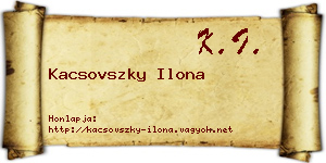 Kacsovszky Ilona névjegykártya