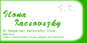 ilona kacsovszky business card